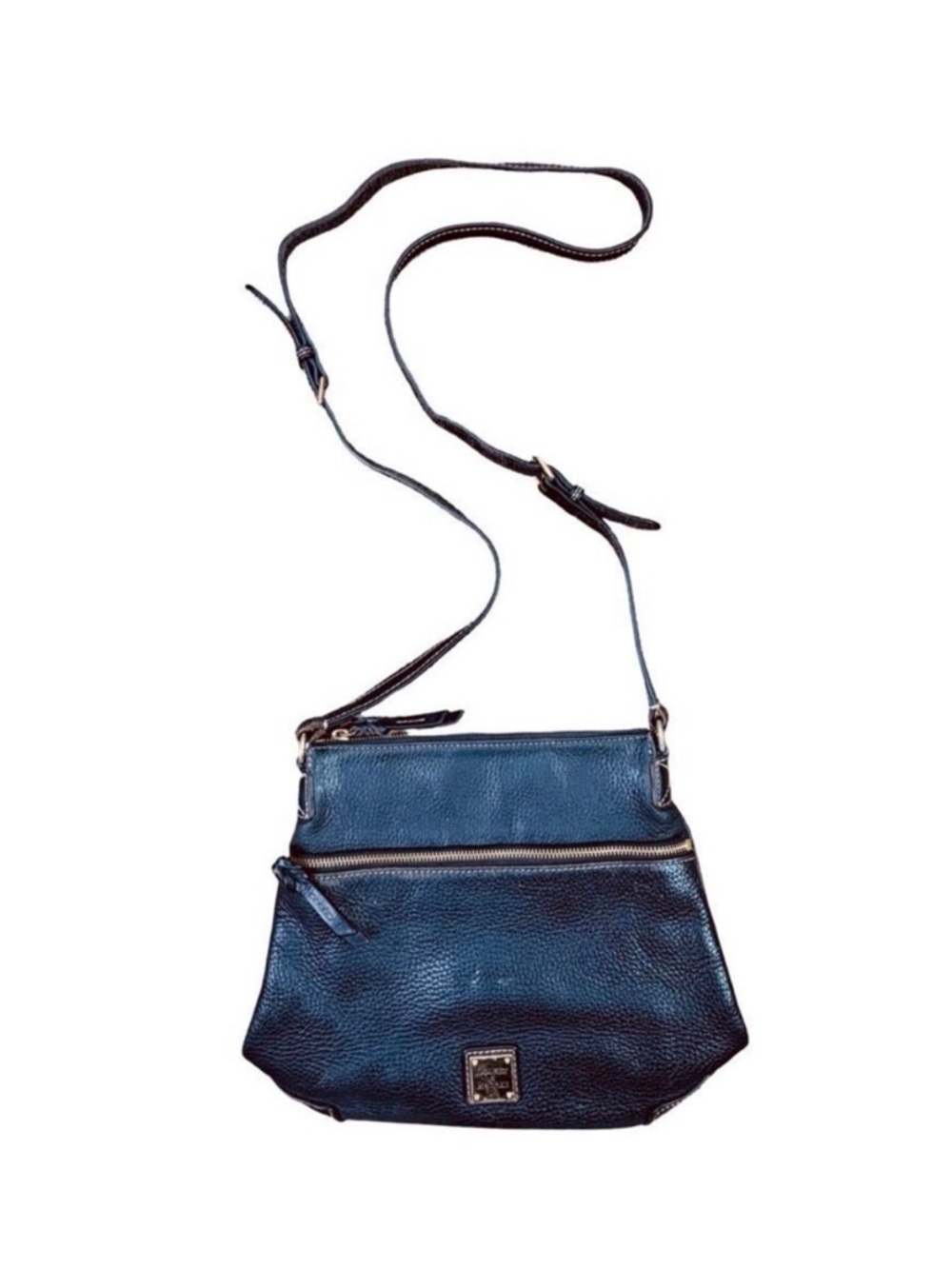 Vintage Dooney & Bourke Pebbled Grain Leather Crossbody Bag - 10” x 10” x 3.75”